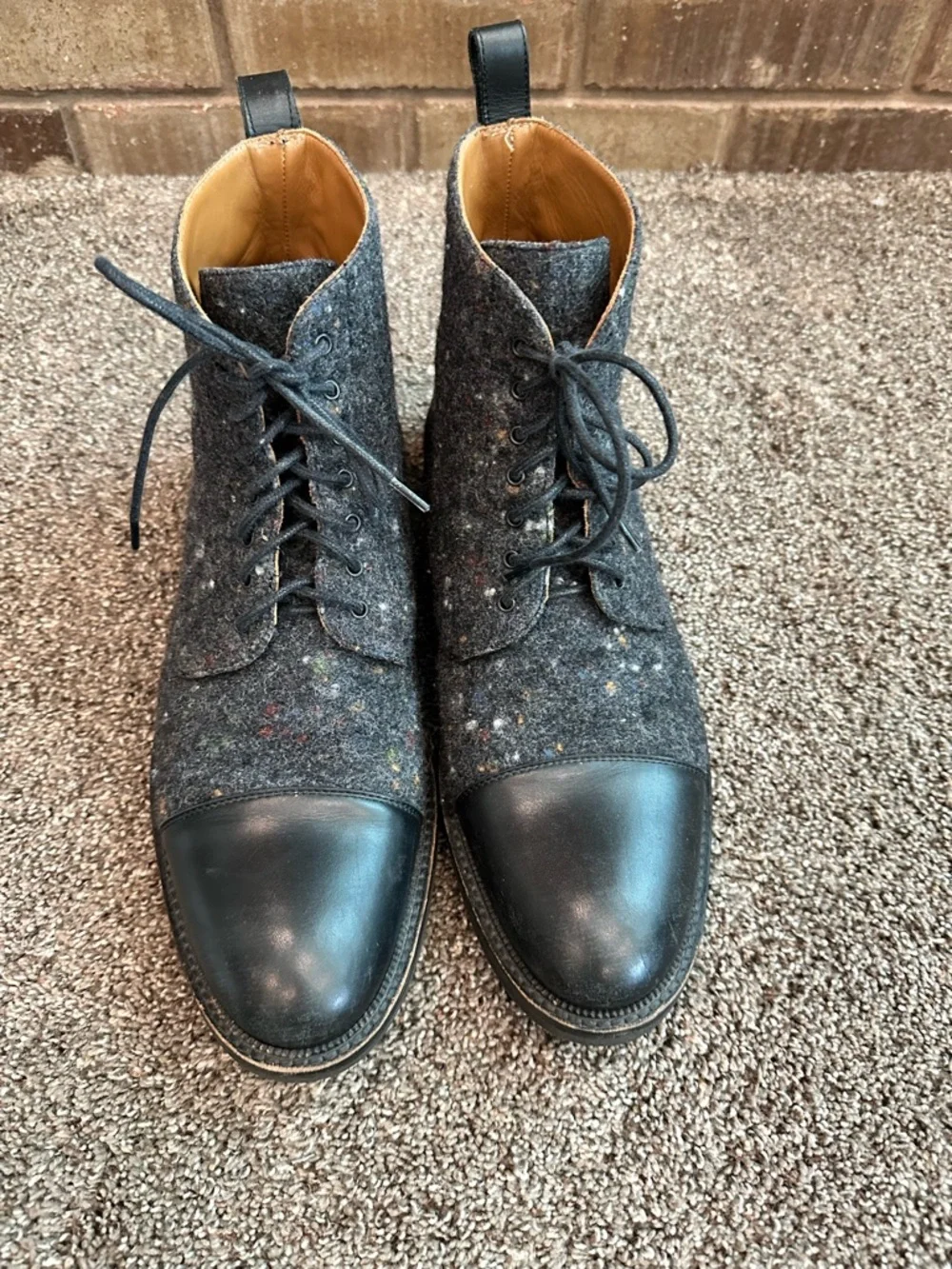 Taft Starry Night Jack Boots Wool Leather Cap Toe Size 44 Dark Academia Gothic